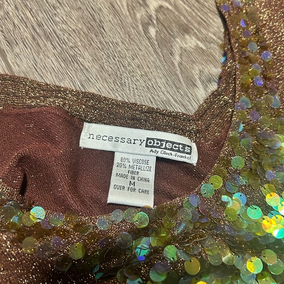 vintage Y2K necessary objects, sequin sparkly tank - Picture 4 of 6